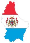 Luxembourg Map Flag With Stroke And Coat Of Arms